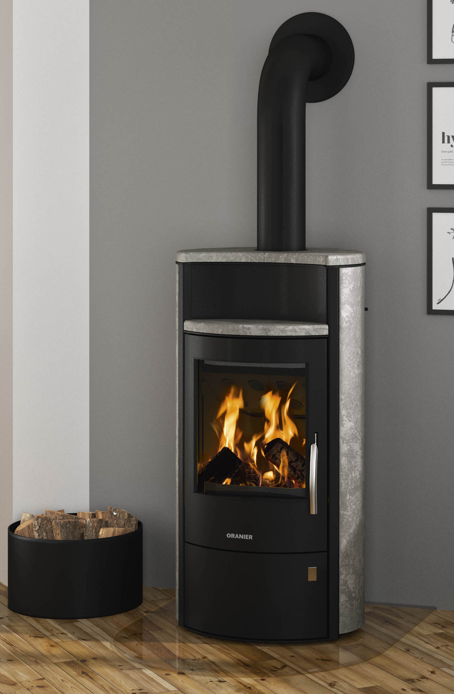 Pori Aqua stål svart med täljsten